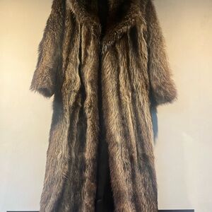 Women's Vintage Raccoon Full Length Coat